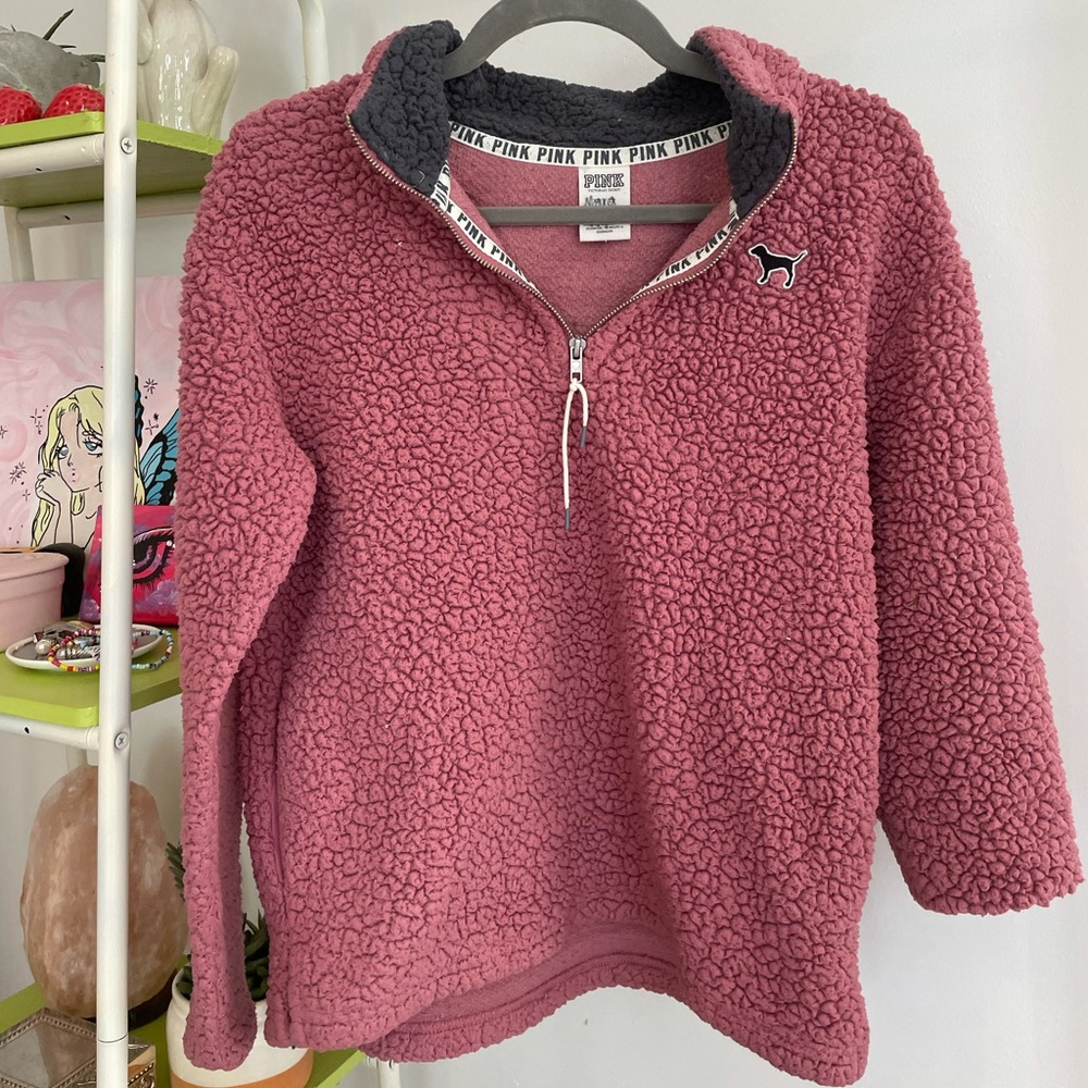 XS PINK Victoria's Secret Sherpa Sweatshirt